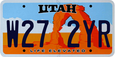UT license plate W272YR