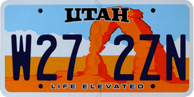 UT license plate W272ZN