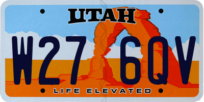 UT license plate W276QV