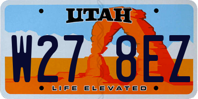 UT license plate W278EZ
