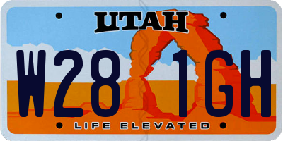 UT license plate W281GH