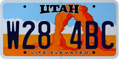UT license plate W284BC