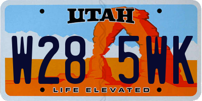 UT license plate W285WK