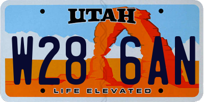 UT license plate W286AN