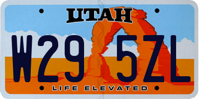 UT license plate W295ZL