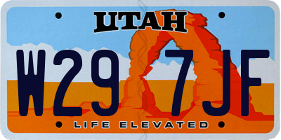 UT license plate W297JF