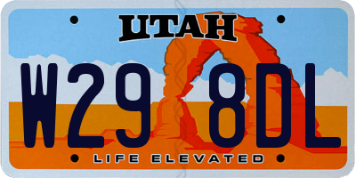 UT license plate W298DL