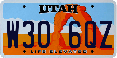 UT license plate W306QZ
