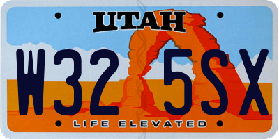 UT license plate W325SX