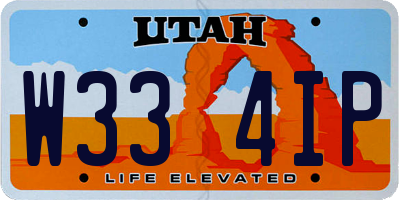UT license plate W334IP