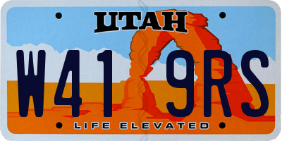 UT license plate W419RS