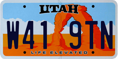 UT license plate W419TN