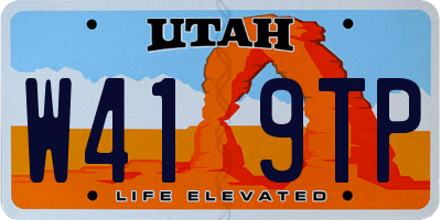UT license plate W419TP