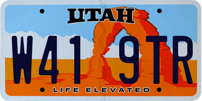 UT license plate W419TR