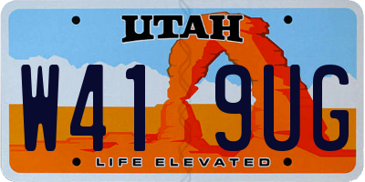 UT license plate W419UG