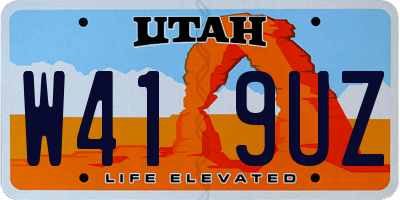 UT license plate W419UZ