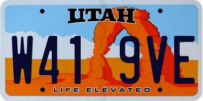 UT license plate W419VE