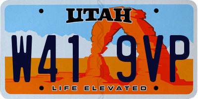 UT license plate W419VP