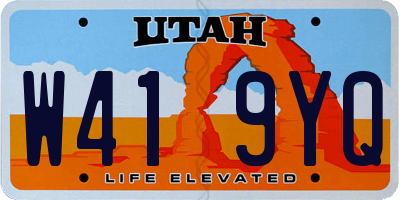 UT license plate W419YQ
