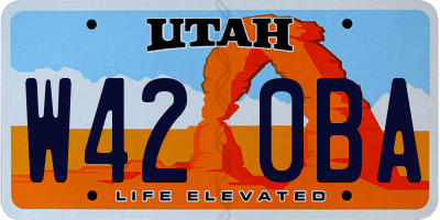 UT license plate W420BA