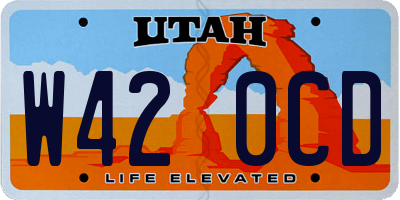 UT license plate W420CD