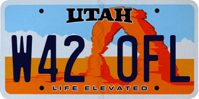 UT license plate W420FL