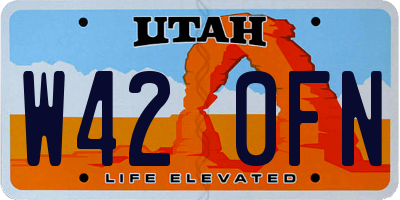 UT license plate W420FN