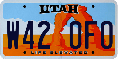 UT license plate W420FO