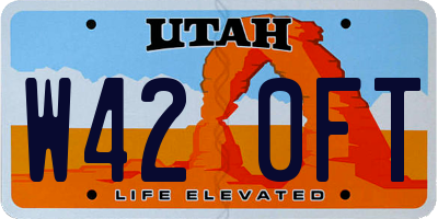 UT license plate W420FT