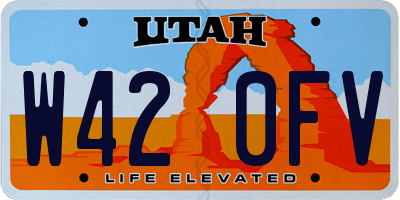 UT license plate W420FV