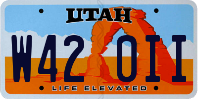 UT license plate W420II
