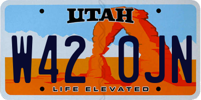 UT license plate W420JN