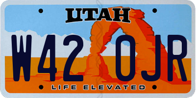 UT license plate W420JR