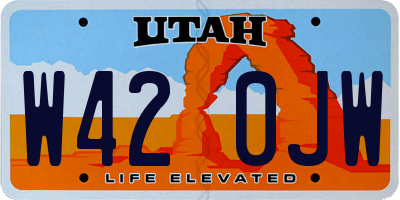UT license plate W420JW