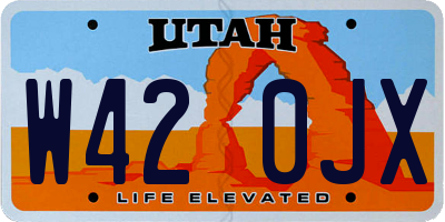 UT license plate W420JX