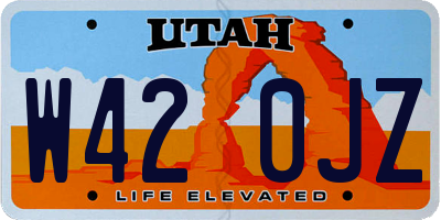 UT license plate W420JZ