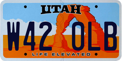 UT license plate W420LB