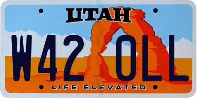 UT license plate W420LL