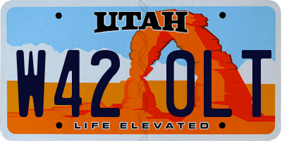 UT license plate W420LT