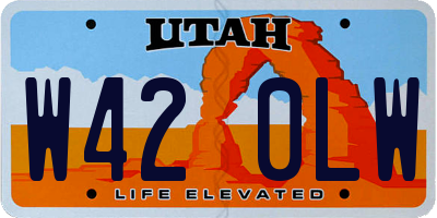 UT license plate W420LW