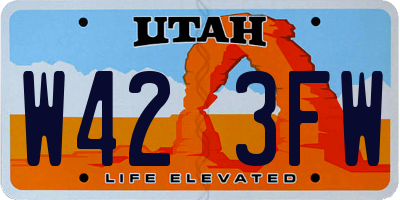 UT license plate W423FW