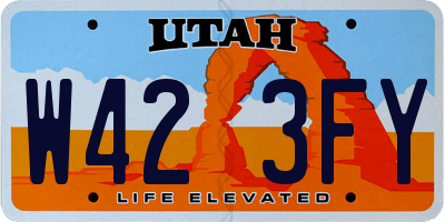 UT license plate W423FY