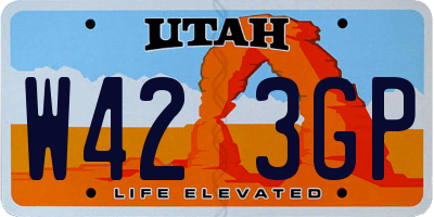 UT license plate W423GP