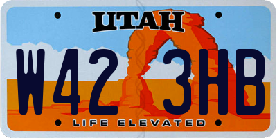UT license plate W423HB