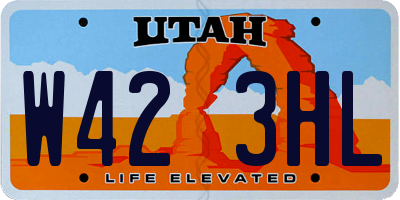 UT license plate W423HL