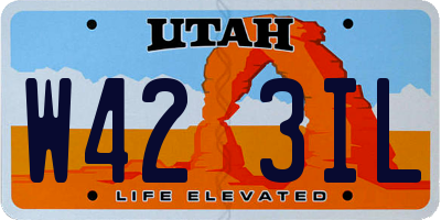 UT license plate W423IL