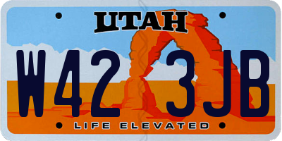 UT license plate W423JB