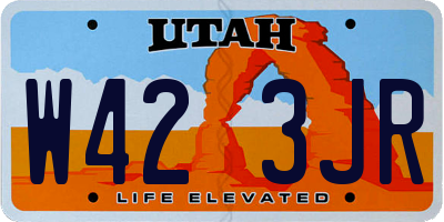 UT license plate W423JR