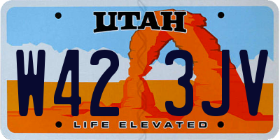 UT license plate W423JV