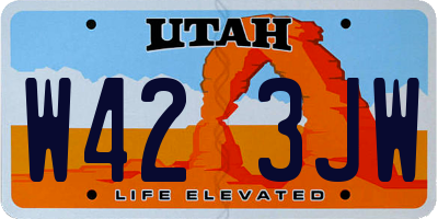 UT license plate W423JW